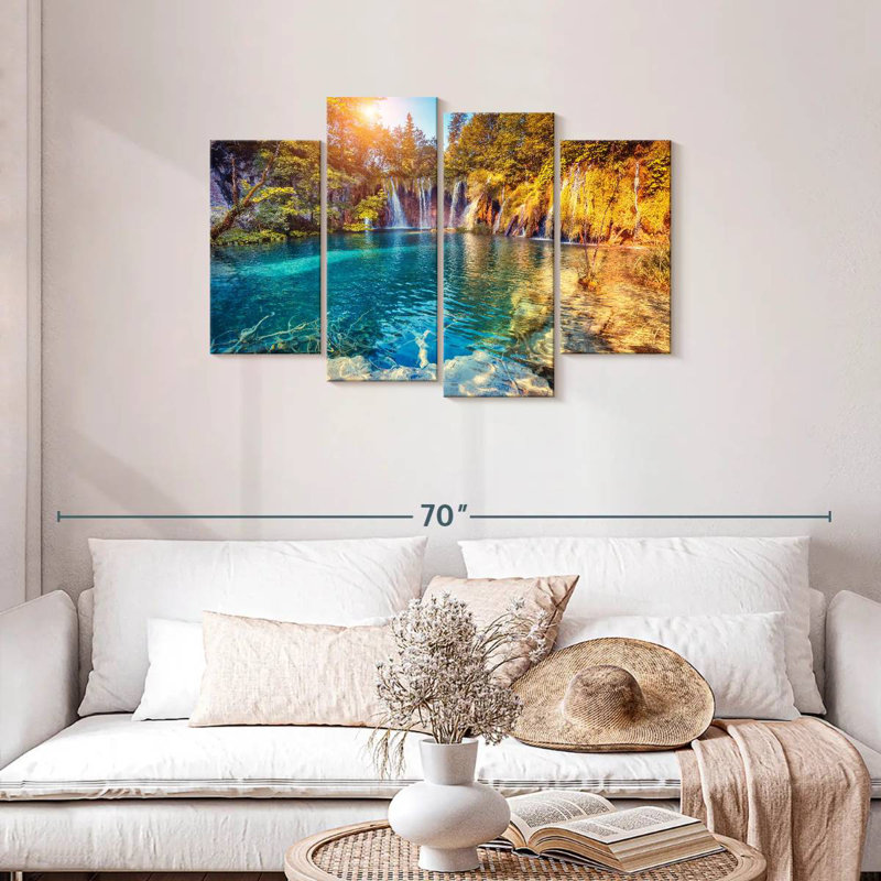 Alvord Golden Plitvice Lake, H 27 po x l 43 po