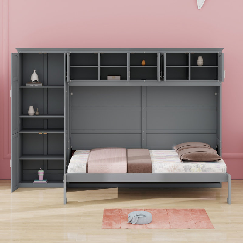 Lit escamotable mural avec armoires Murphy