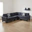 Canapé modulaire en L gris foncé, canapé d'angle réversible 6 places avec 2 coussins décoratifs pour le salon