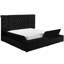 Lit de tête de lit chic avec un grand espace de rangement noir contemporain et compartiment