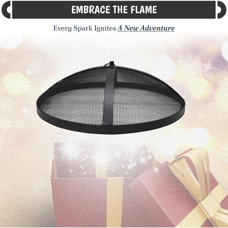  - Fire Pit Spark Screen For Solo Stove Bonfire Accessories - 18.5-Inch Size, Stainless Steel Fire Pit Spark Screen Protector For Solo Stove Bonfire Spark Screen With Shield Removal Tool.