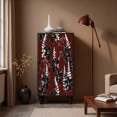 Armoire décorative à cinq tiroirs en noyer