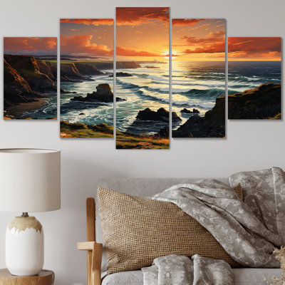  'Ireland Sunset Over The Connemara I - Ireland Wall Decor - 5 Panels
