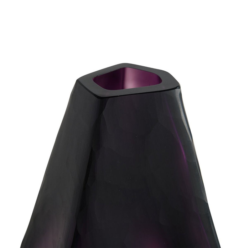 Asscher Handmade Glass Table Vase, Aubergine