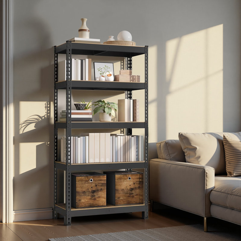 Étagères de rangement à 5 niveaux, rangement de garage, assemblage sans boulon, étagère réglable, 11,8 po x 29,5 po x 59,1 po, charge 1929 lb