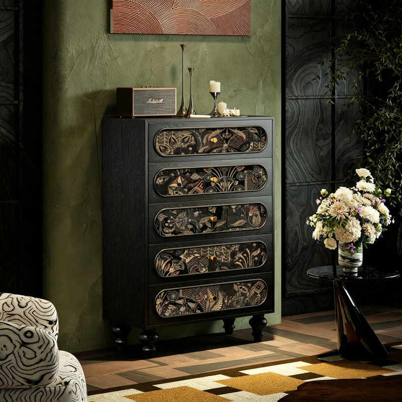 Armoire de rangement 5 tiroirs Modern Floral