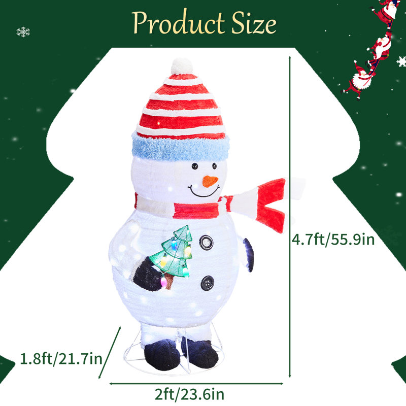 Christmas LED Lights Snowmen Stuffed Holiday Accent