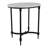 Decorative Round Marble Top Side Table for Home Decor Accent - Sculptural Narrow End Table for Living Room Styling - Black & White