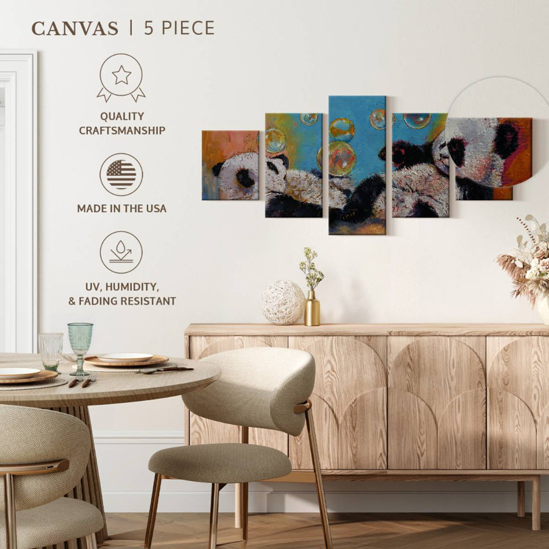 Panda Bubbles, 36" H x 80" W