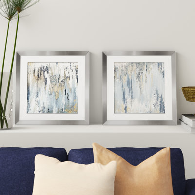 Westra " Blue Illusion Square " by Patricia Pinto 2 - Pieces