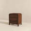 Table de chevet Mid-Century en bois massif avec trois tiroirs