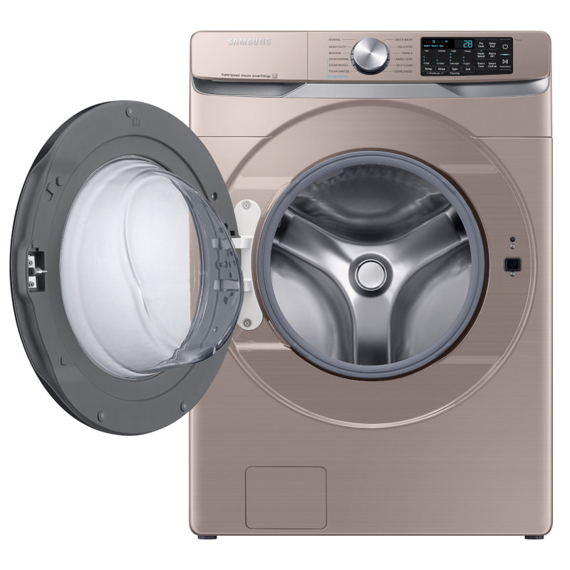 Samsung 4.5 cu. ft. Large Capacity Smart Front Load Washer with Super Speed Wash, Champagne