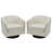 Applewold Upholstered Beige Cotton Blend Swivel Barrel Chair with Solid Wood Base-1684772859