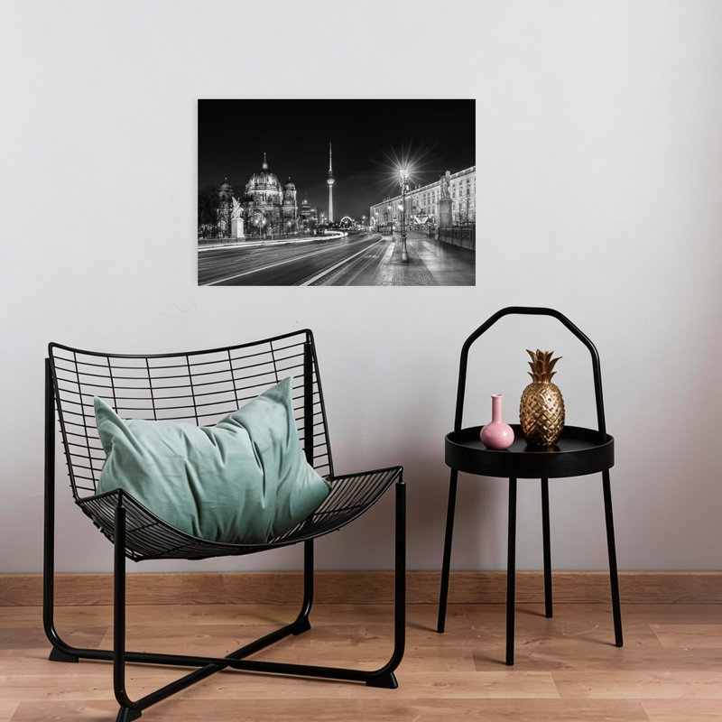 «Berlin City Nightscape Modern Vibrant Abstract Architecture City», reproduction d'art murale, H 16 po x l 24 po