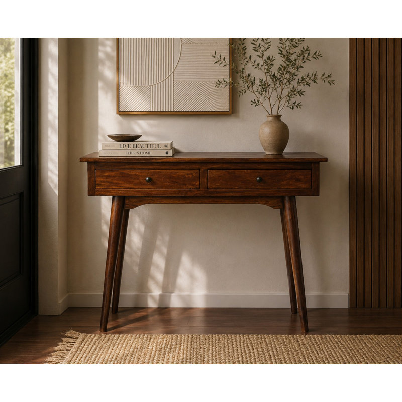 Berteau 70cm Solid Wood Console Table, Chestnut, 30.7" H x 35.4" W x 15.7" D