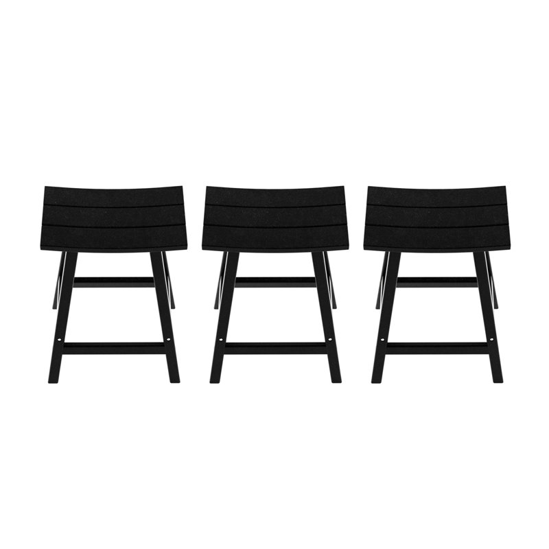 Tabouret d'extérieur Laguna, Tabouret de comptoir (siège d'une hauteur de 24 p, Noir
