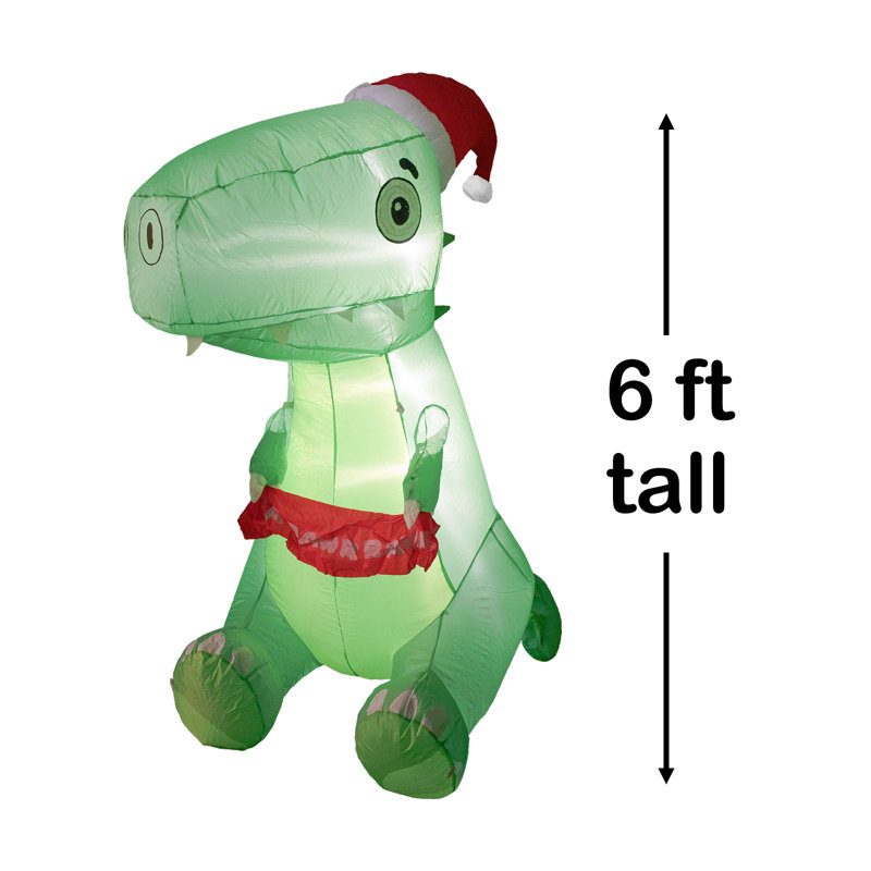 Dinosaure avec chapeau gonflable