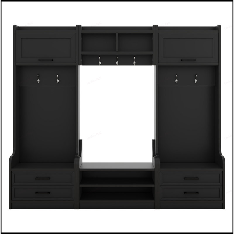 Versatile Detachable Hall Tree with Multiple Storage Options for Entryways, Perfect for Organized and Stylish Living, Black