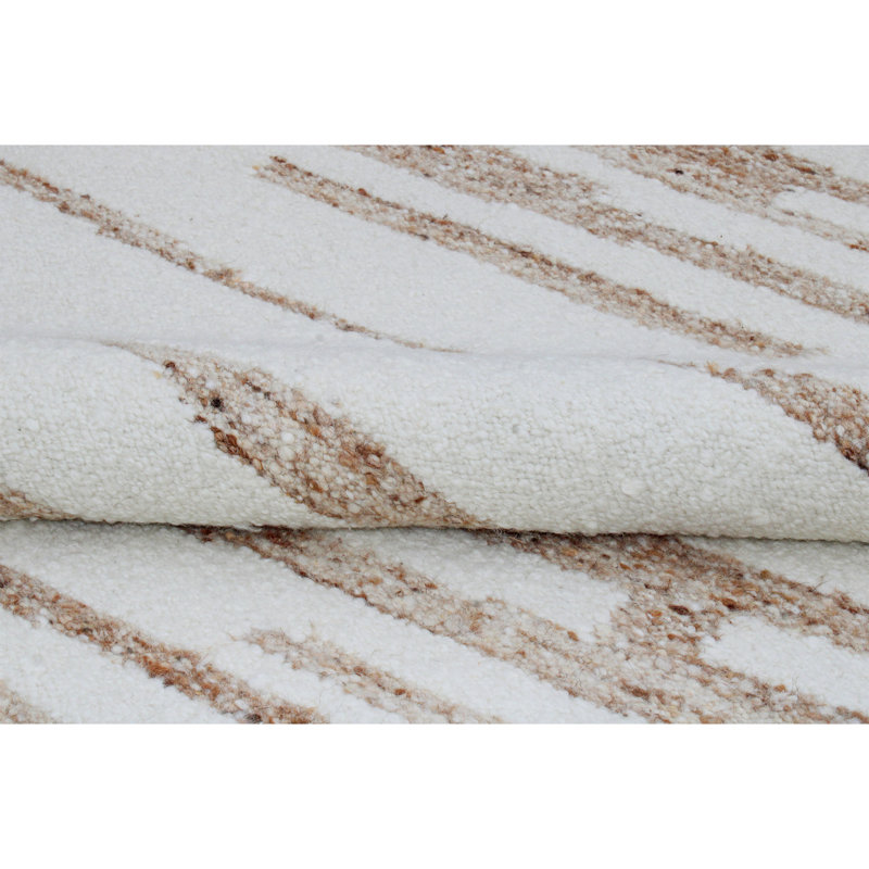 Wool Area Rug in Black/White/Light Gray, Rectangle 6' x 9'