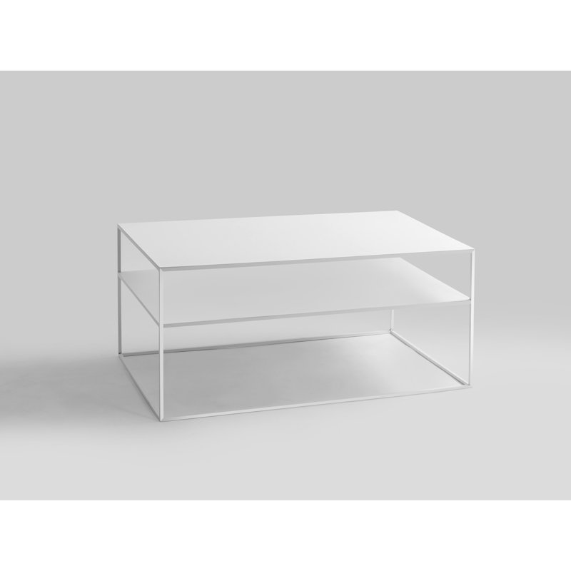 Priya Frame Coffee Table with Storage, White