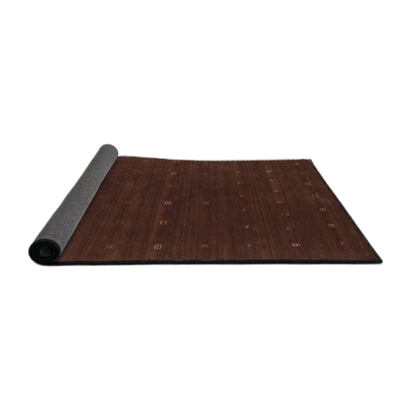 Tapis contemporain beige / gris, Rond 4 pi