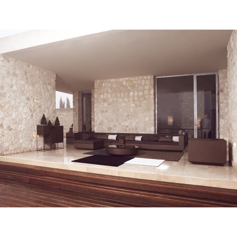 Vela Plastic Coffee Table, Bronze, 47.25"