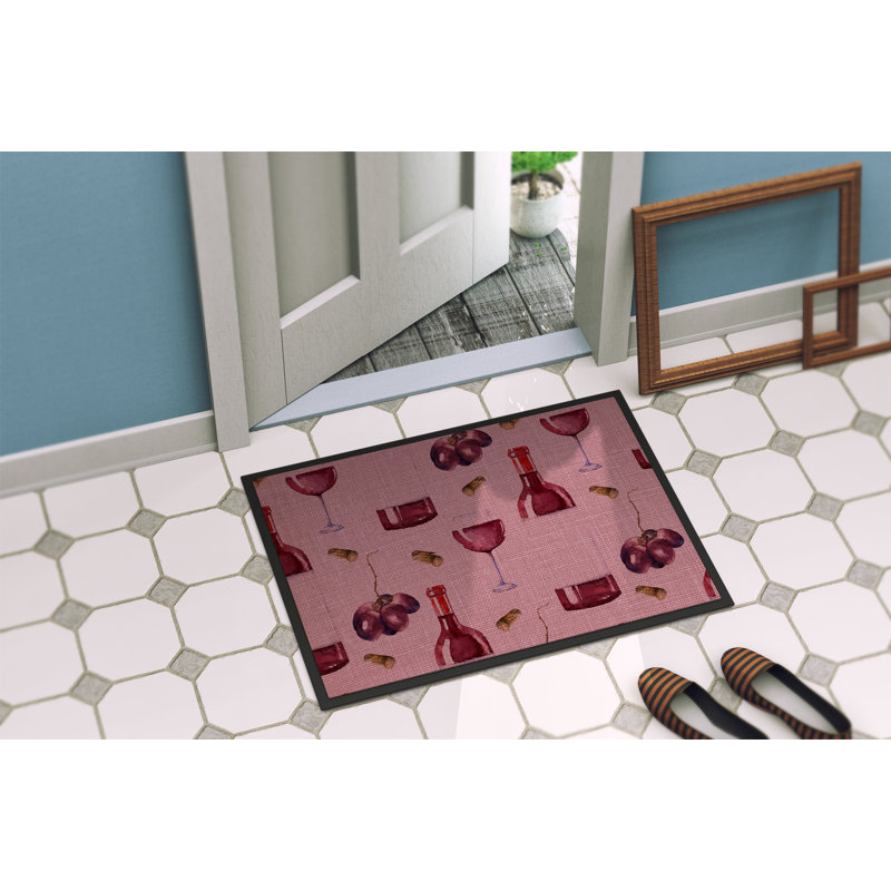 Vin rouge 36 po x 24 po tapis de porte extérieur antidérapant Wireman, L 27 po x L 18 po
