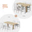 Ensemble de table de salle à manger 5 pièces pour 4 à 6 personnes, table de cuisine extensible de 63 po et 4 coussins, table de salle à manger avec panneau en MDF et structure en métal -556586555-556586552
