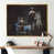 Toile avec cadre flottant or