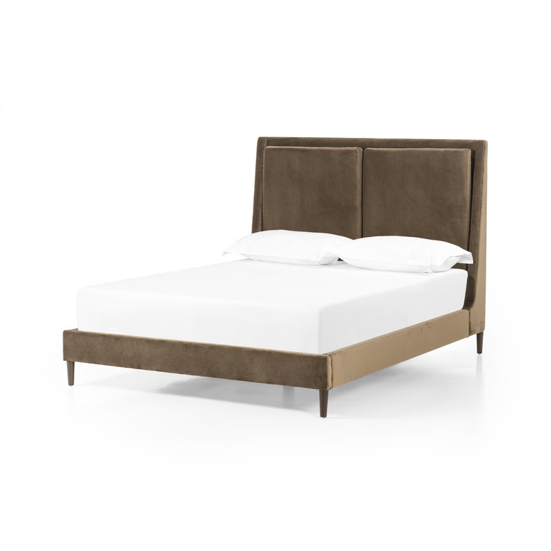 Potter Upholstered Wingback Bed, Surrey Olive, King