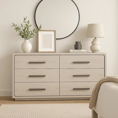 Commode de chambre à coucher 6 tiroirs 62 po Thorne