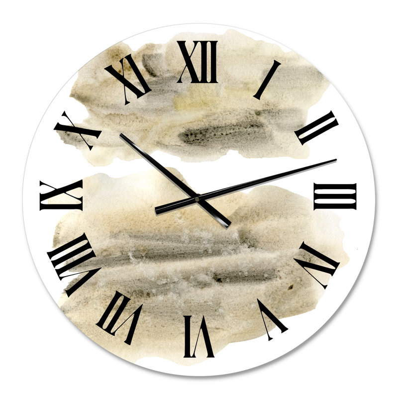Noires noires et beiges - horloge murale moderne, Surdimensionné
