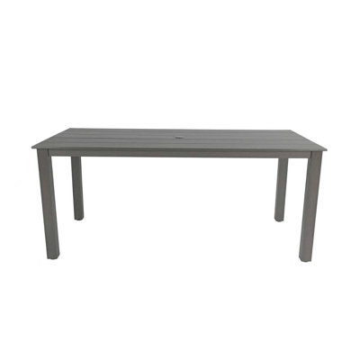 68.9-Inch Outdoor Dining Table in Carbon Gray, HIPS Patio Rectangle Table for Garden