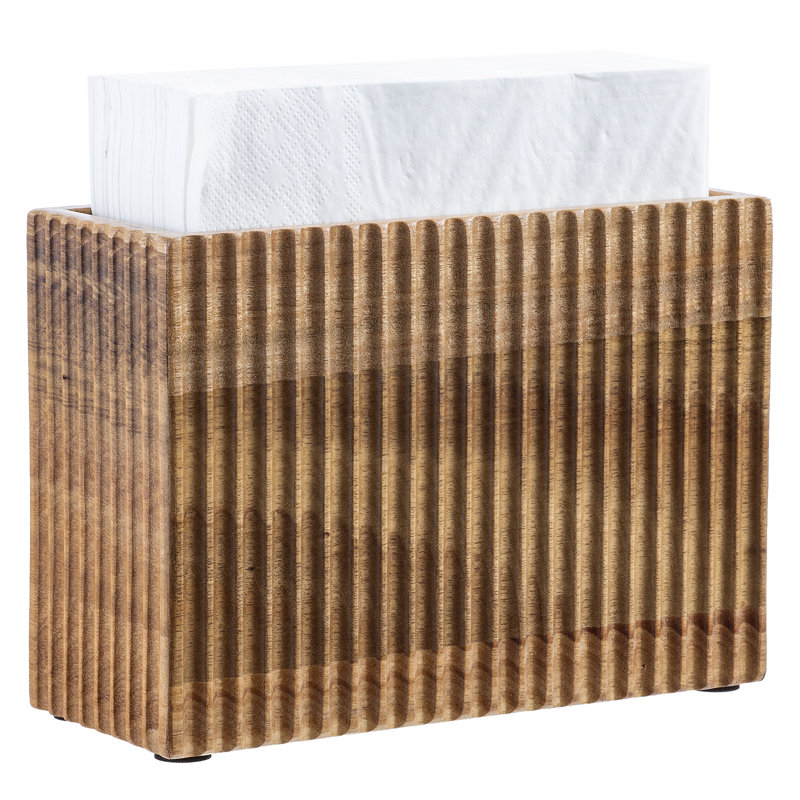 Solid Acacia Wood Upright Napkin Holder