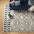 Adry Moroccan Shag Tasseled Cream/Charcoal Area Rug-139330120