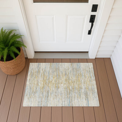 Machine Washable Indoor/Outdoor Chantille ACN2642 Abstract Rug