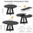43.3"-61.1" Extendable Round Dining Table with Hidden Storage & Cross Base, Seats for 4-6,Kitchen Dining Table for Dining Room-1195170711