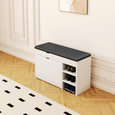 Banc, tabouret à chaussures avec coussin confortable, banc d'entrée