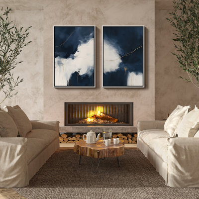 Art mural encadré, rétro, antique, classique pour chambre à coucher - 16 po x 24 po x 2 panneaux