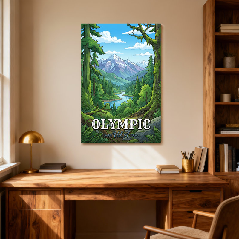 Paysage et paysage urbain olympique, impression de paysage, H 18 po x l 12 po