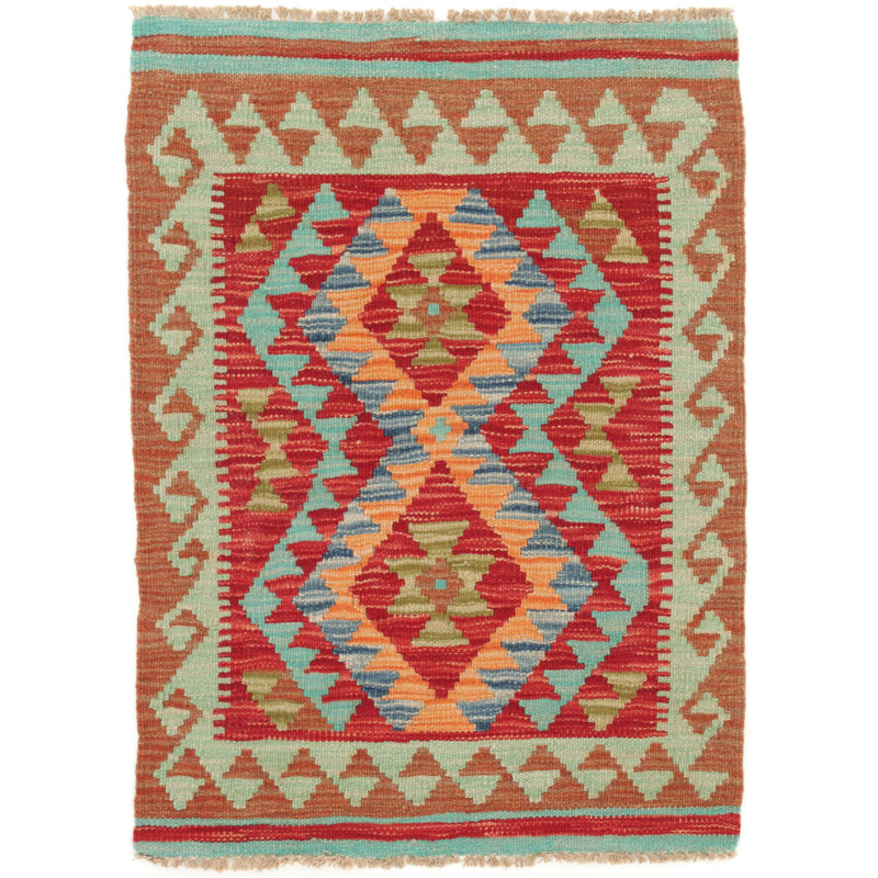 Geometric Wool Hand Woven 60cm X 90cm Area Rug
