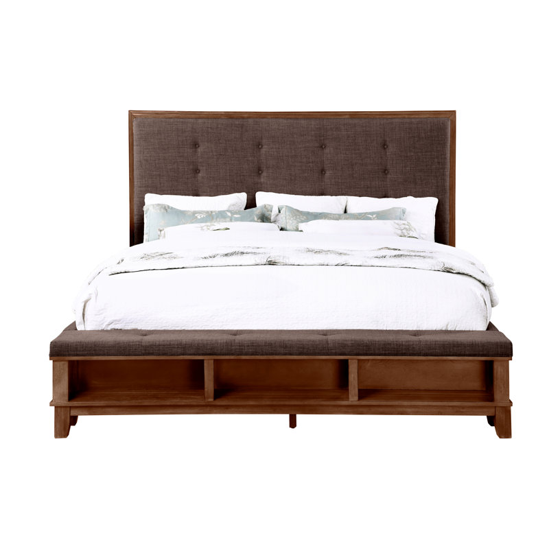 Feodora Upholstered Standard Storage Bed, King, Brown