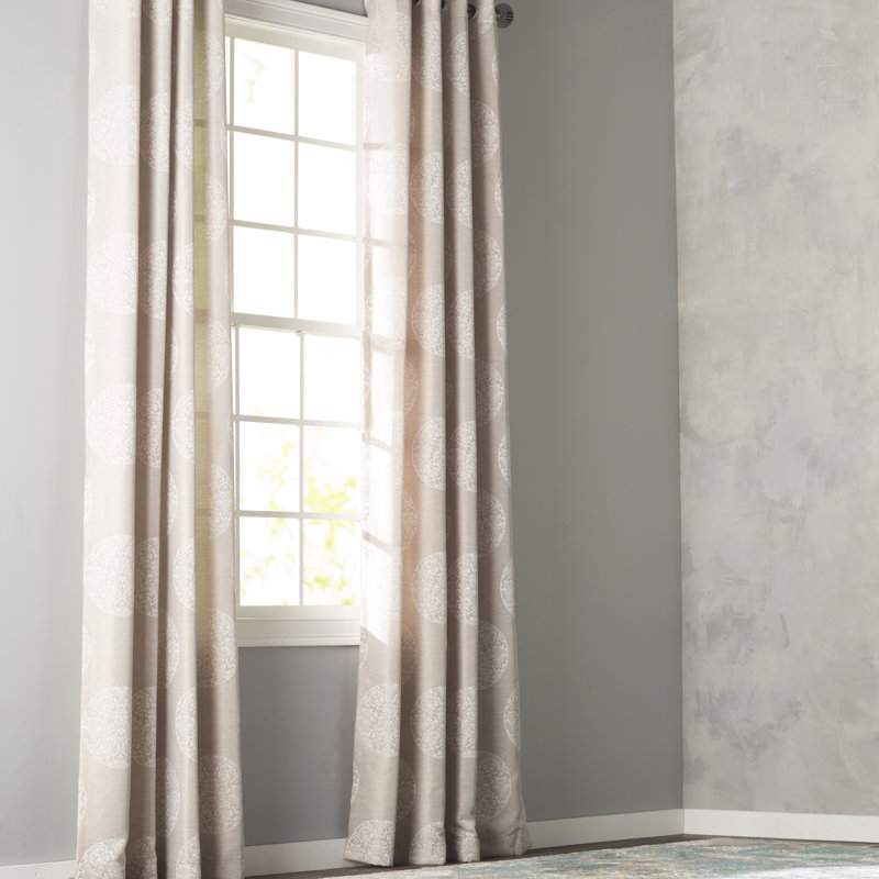 Panneaux de rideaux semi-diaphanes damassés avec œillets Defelice, l 54 po x L 96 po, Gris colombe