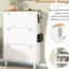 Rangement pour chaussures de couloir avec 3 tiroirs et pieds cylindriques avec panneau ajustable blanc froid, plateau en grain de bois pour l'entrée, compartiment à crochets-118114127-118114128