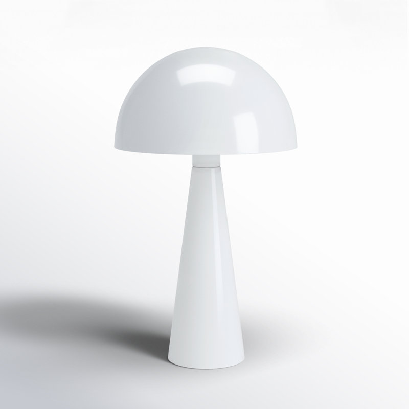 White Iron Mid-Century Modern Mushroom Table Lamp