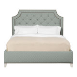 Audrey/Asher Queen Tufted Upholstered Low Profile Panel Bed