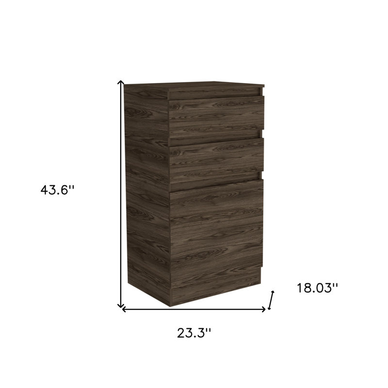 Commode standard 23 po à deux tiroirs brun