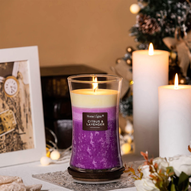 Agrumes et lavande, 3 couches de bougies très parfumées, Citrus&Lavender,HomeLights 3-Layer Scented Candle