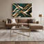 «Geometric Abstraction 97», art mural sur toile verte-331608278