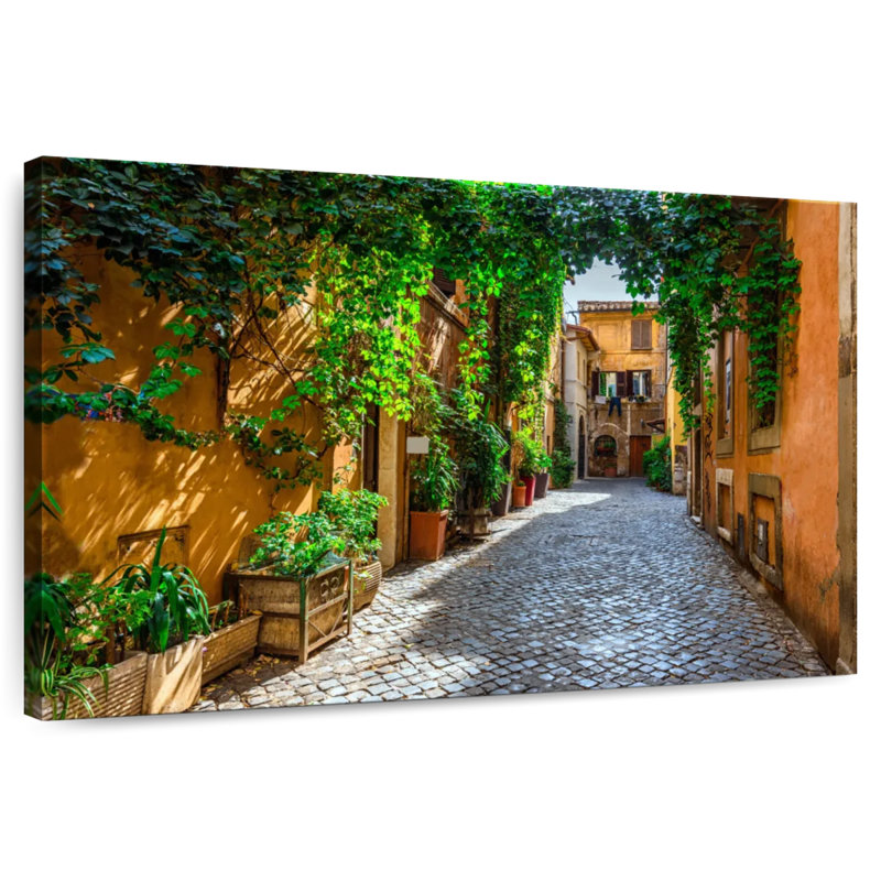 Sireci Vibrant Trastevere Street, 16" H x 24" W